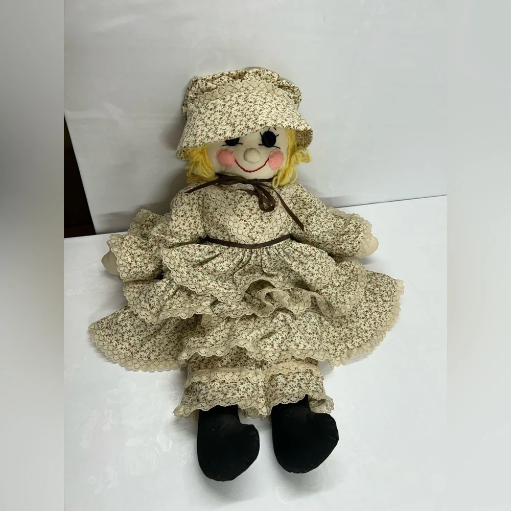 Floral Rag Doll with Hat